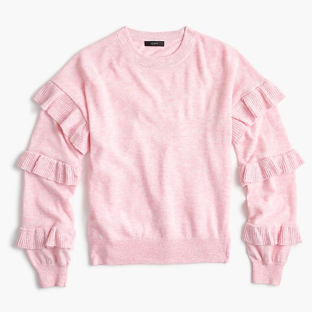 Sweater with ruffle sleeves | J.Crew US