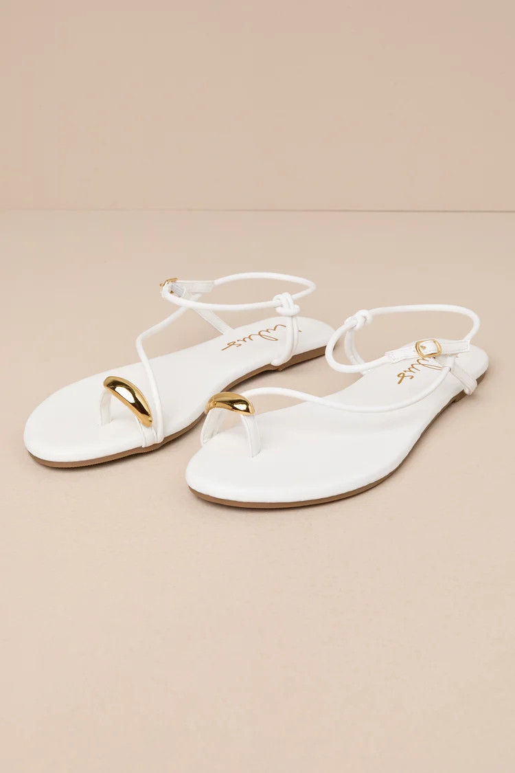 Hendron Bone Flat Ankle Strap Sandals | Lulus