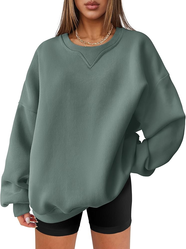 ANRABESS Womens Sweatshirts Oversized Fleece Crew Neck Pullover Hoodies Casual Comfy 2024 Fall Fa... | Amazon (US)