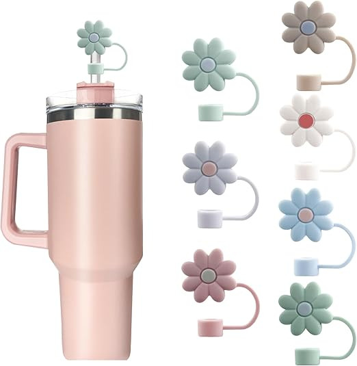 7Pcs 0.4in/10mm Diameter Silicone Straw Covers Cap Compatible with Stanley 20 30&40 Oz Cup, Straw... | Amazon (US)