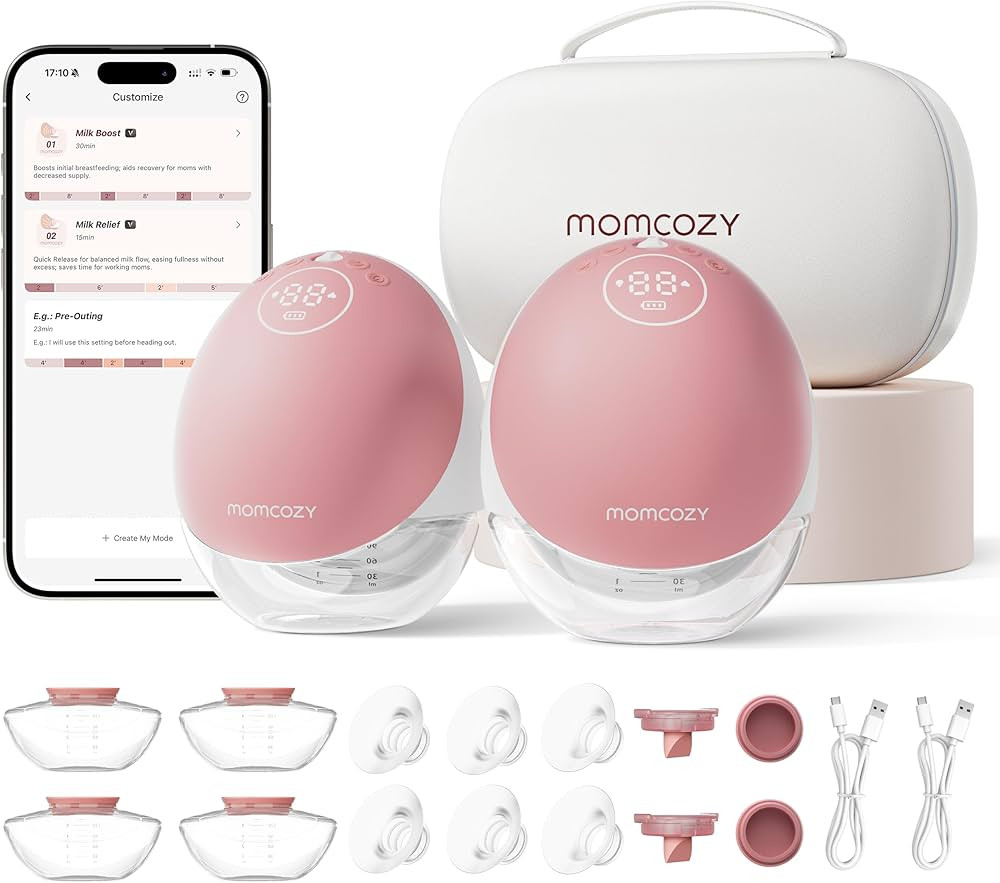 Momcozy Wearable Breast Pump, Hands Free Upgraded Mobile Flow | M9, App Discreet Control with Per... | Amazon (US)