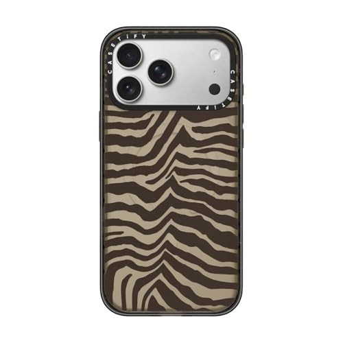 CASETiFY Impact iPhone 17 Pro Max Case [Slim/Compatible with Magsafe / 8.2 ft. 4X Military Grade Drop Protection] - Zebra-Brown - Clear Black | Amazon (US)