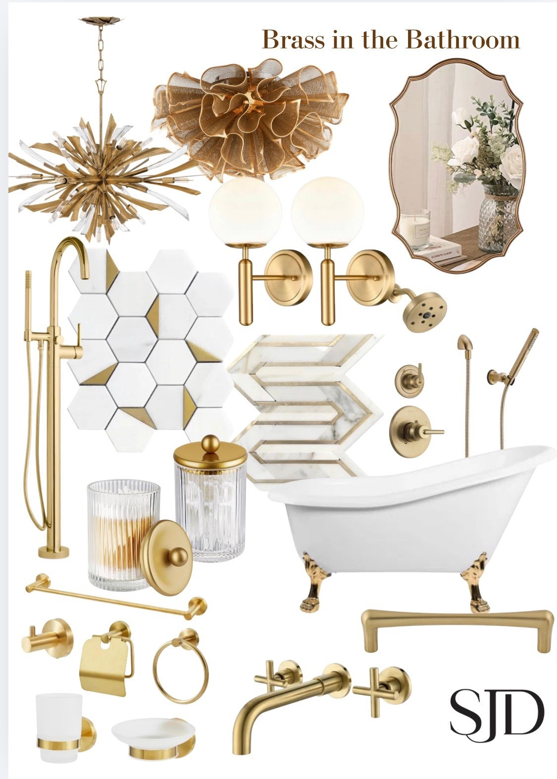 Brass is having a moment—and in the bathroom, it brings the perfect mix of warmth, elegance, and just enough drama. ✨

Pair soft white marble, sculptural lighting, and a classic clawfoot tub with brushed brass finishes for a look that feels timeless but still fresh. From faucets and mirrors to hardware and lighting, layering brass throughout the space creates a collected, designer look without feeling overdone.

Would you go bold with brass in your bathroom?

#BathroomDesign #BrassBathroom #BrushedBrass #BathroomInspo #LuxuryBathroom 

#LTKPetite