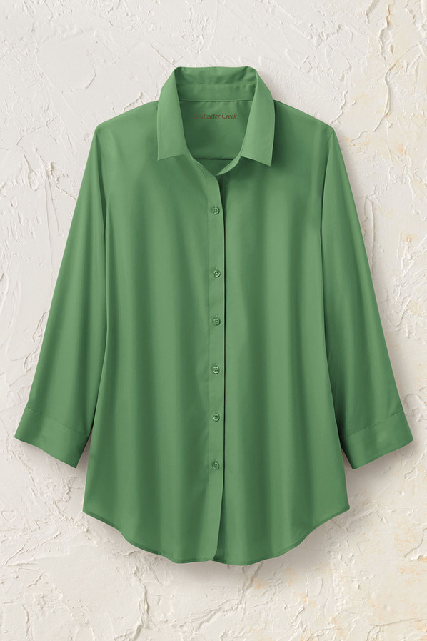 No-Iron 3/4-Sleeve Shirt | Coldwater Creek