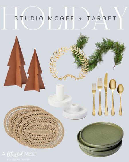 These pieces from the new studio McGee at target line are perfect not only for Christmas but for Thanksgiving also! Love the Garland, marble candle sticks, gold flatware, rattan placemats, and leather trees.

#LTKunder50 #LTKunder100 #LTKstyletip #LTKhome #LTKsalealert #LTKSeasonal 


#LTKunder50 #LTKhome #LTKHoliday