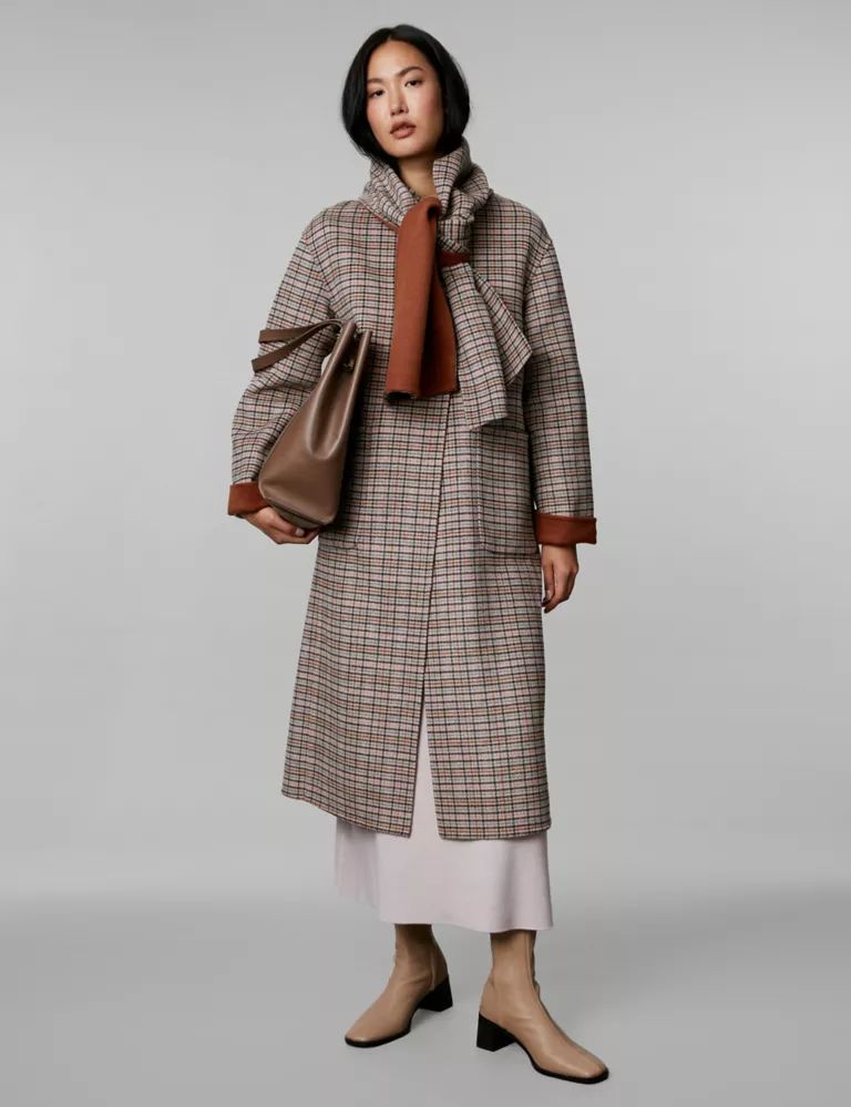 Wool Rich Checked Reversible Coat | Marks & Spencer (UK)