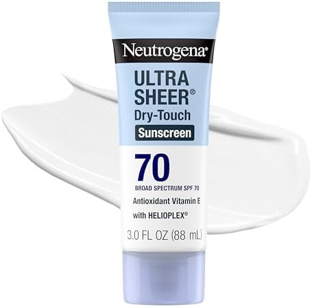 Neutrogena Ultra Sheer Dry Touch Sunscreen Lotion SPF 70 Broad Spectrum UVA UVB Protection Lightw... | Amazon (US)