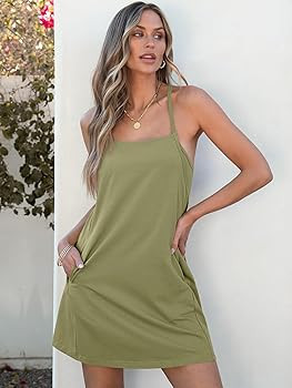 ANRABESS Women Summer Dress 2026 Beach Vacation Outfits Tennis Athletic Workout Romper Dress Buil... | Amazon (US)