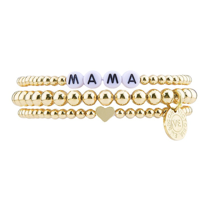 Gold Mama Stacking Bracelet Set | Victoria Emerson