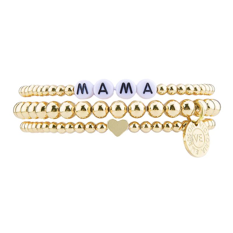 Gold Mama Stacking Bracelet Set | Victoria Emerson