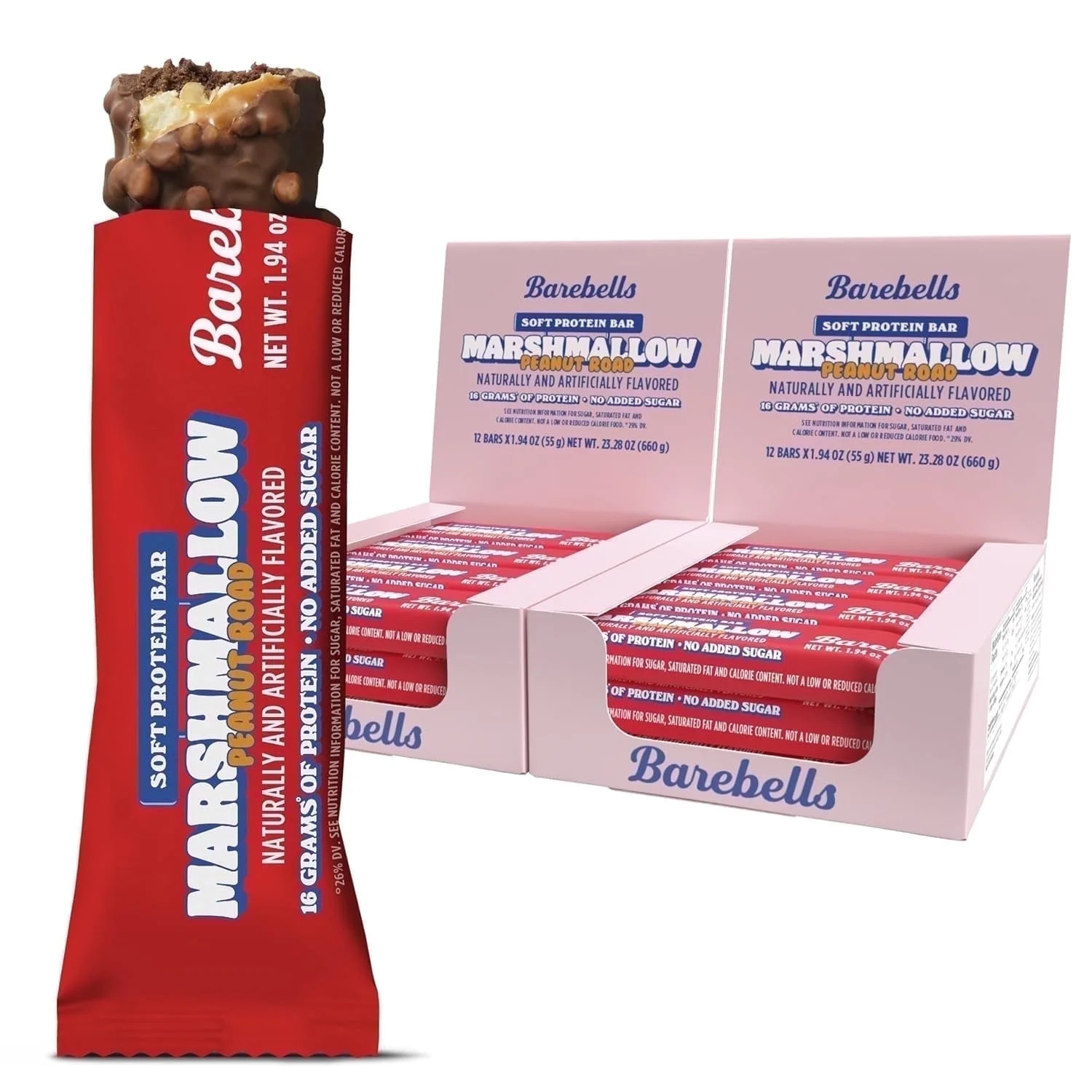 Barebells Soft Protein Bars Marshmallow Peanut Road - 12 Count (Pack of 2), 1.9oz Bars - Nutritio... | Walmart (US)