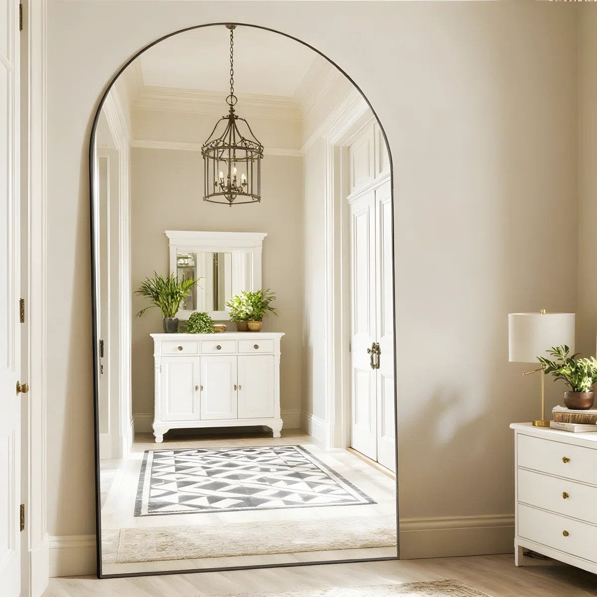 Large Oversized Arched Floor Mirror With Stand, Wall Mirror | Wayfair North America