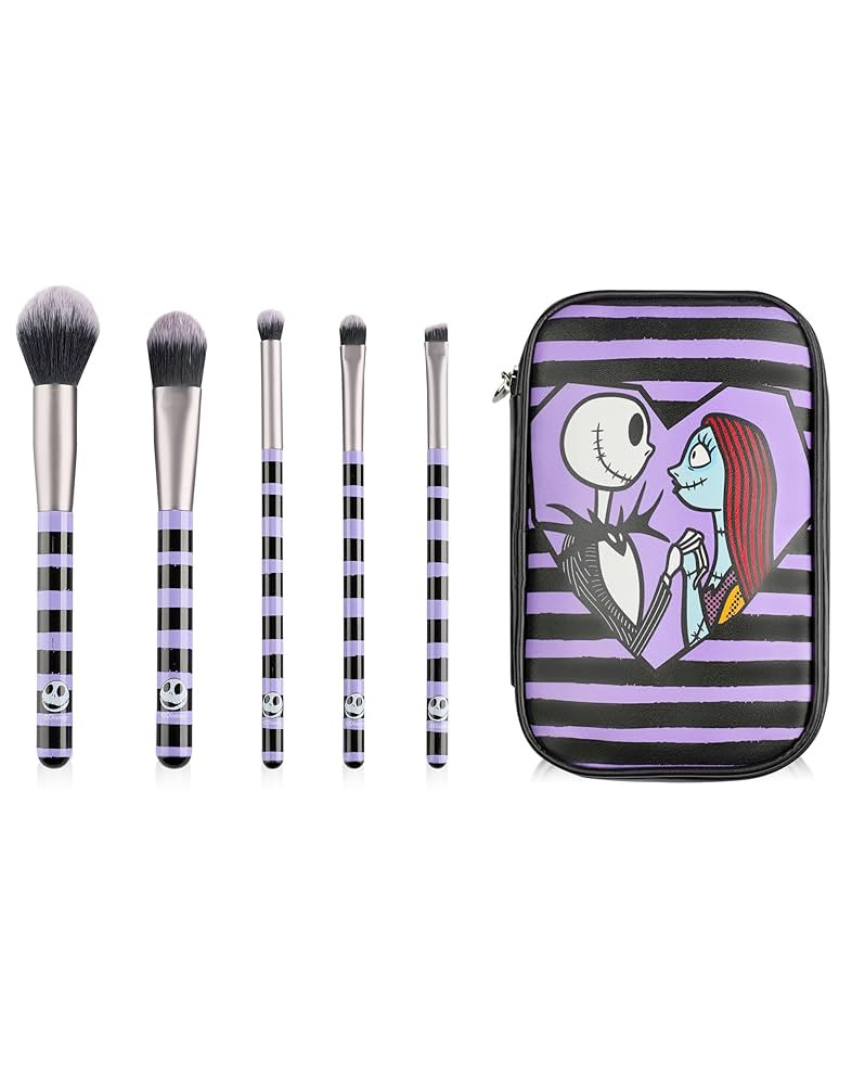 Disney The Nightmare Before Christmas Womens Makeup Brush Set with Zip Up Storage Case in Purple ... | Amazon (US)
