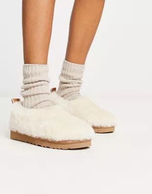 UGG classic cozy shearling bootie in natural | ASOS (Global)