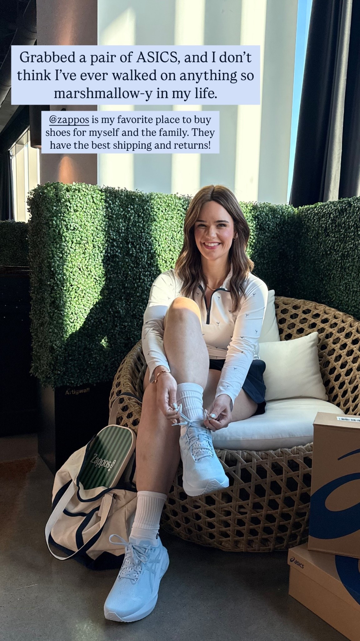 Grabbed a pair of ASICS, and I don’t think I’ve ever walked on anything so marshmallow-y in my life.  @zappos is my favorite place to buy shoes for myself and the family. They have the best shipping and returns!