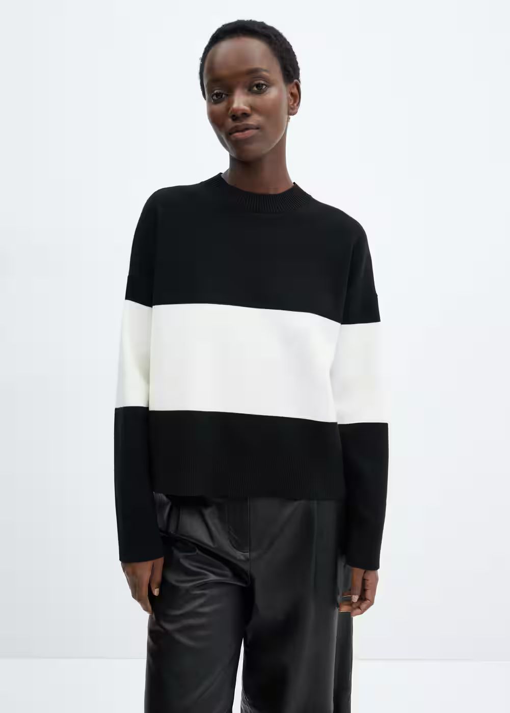 Oversized striped sweater -  Women | Mango United Kingdom | MANGO (UK)