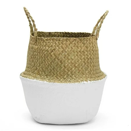 18'' Seagrass Belly Basket Storage Plant Pot Foldable Nursery Laundry Bag Decor | Walmart (US)