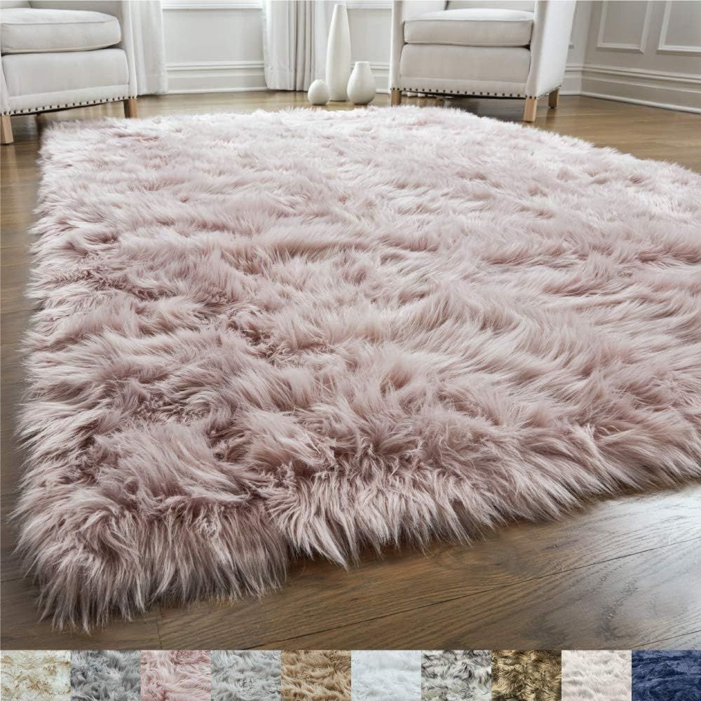 Gorilla Grip Original Premium Faux Fur Area Rug, Soft Living Room Area Rug, 5 FT x 7 FT, Bedroom ... | Amazon (US)