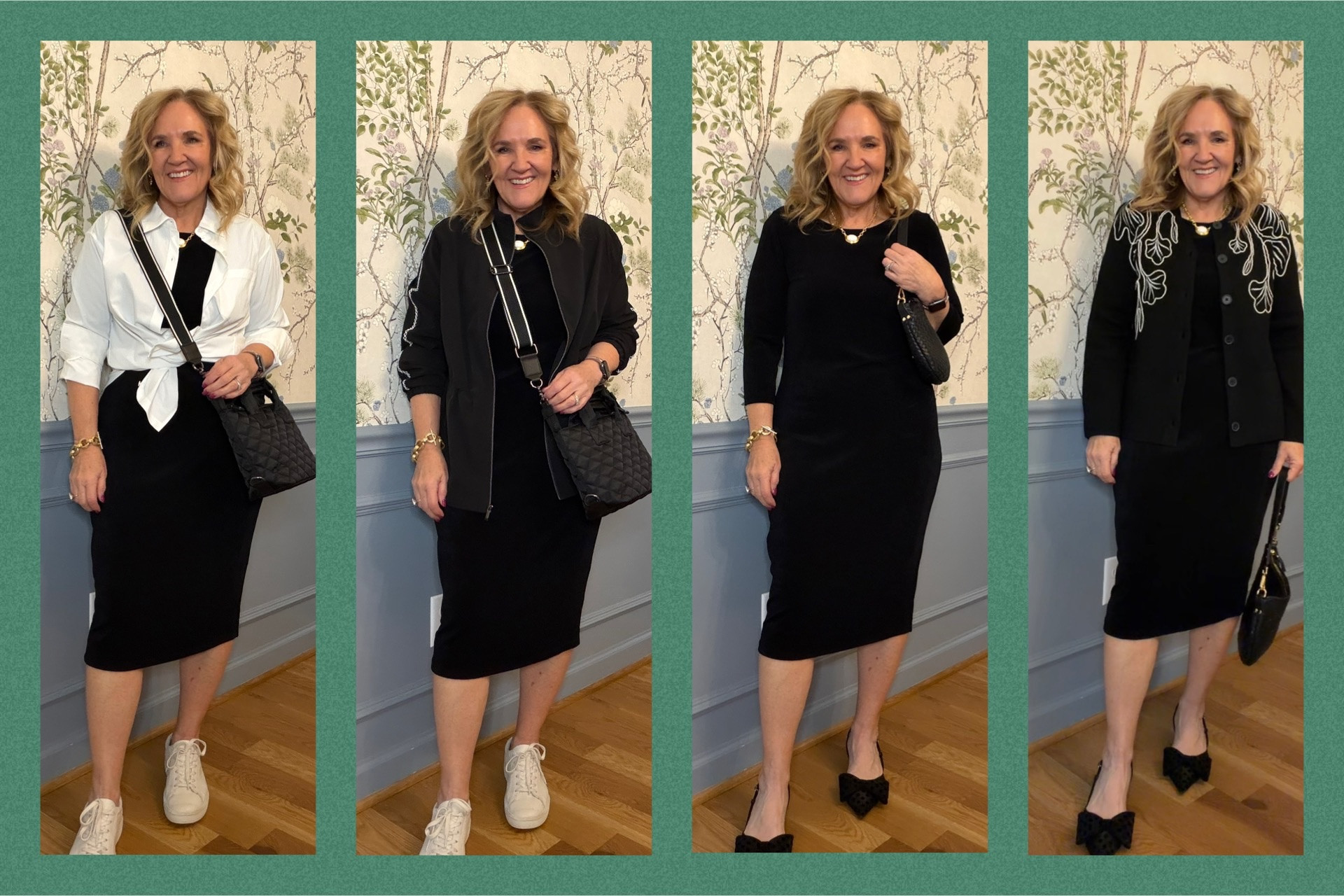 Three dresses from Chicos that’ll work now and later. Wearing size 1.0 in Chicos pieces. Great for travel, wedding guest, everyday and spring 
Athleta performance poplin blouse size small 

Denim dress black dress lbd 

#LTKTravel #LTKWedding #LTKOver40