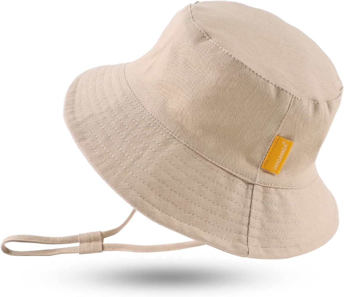 Cotton Baby Sun Hat Infant Toddler Boys Girls Bucket Hats Summer Sun Protection Kids Beach Caps | Amazon (US)
