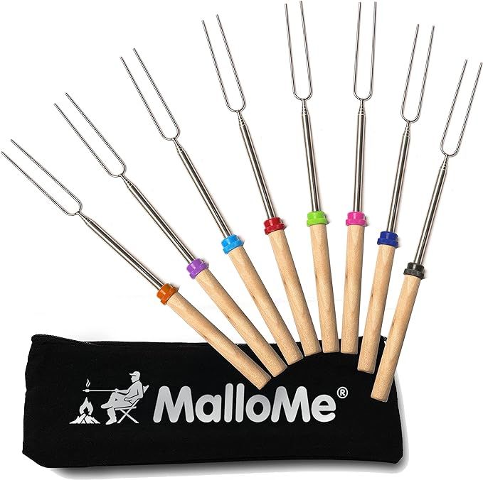 MalloMe Marshmallow Roasting Sticks - Smores Skewers for Fire Pit Kit - Hot Dog Camping Accessori... | Amazon (US)