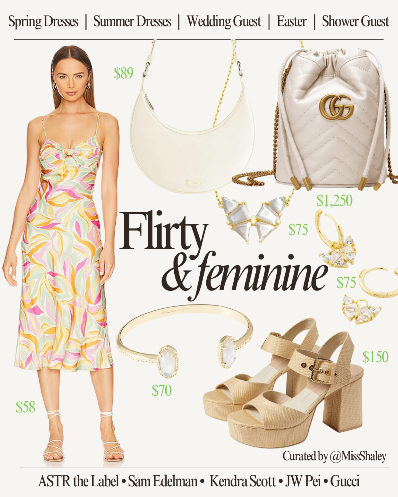 This combo is perfect for a shower guest, wedding guest, Easter, or any spring or summer event! These platform block heels are the comfiest I've ever owned and provide a retro look! Pair it with the moon shaped bag or bucket bag and butterfly jewelry to complete a retro flirty and feminine look for spring or summer! 🦋

#LTKstyletip #LTKmidsize #LTKwedding