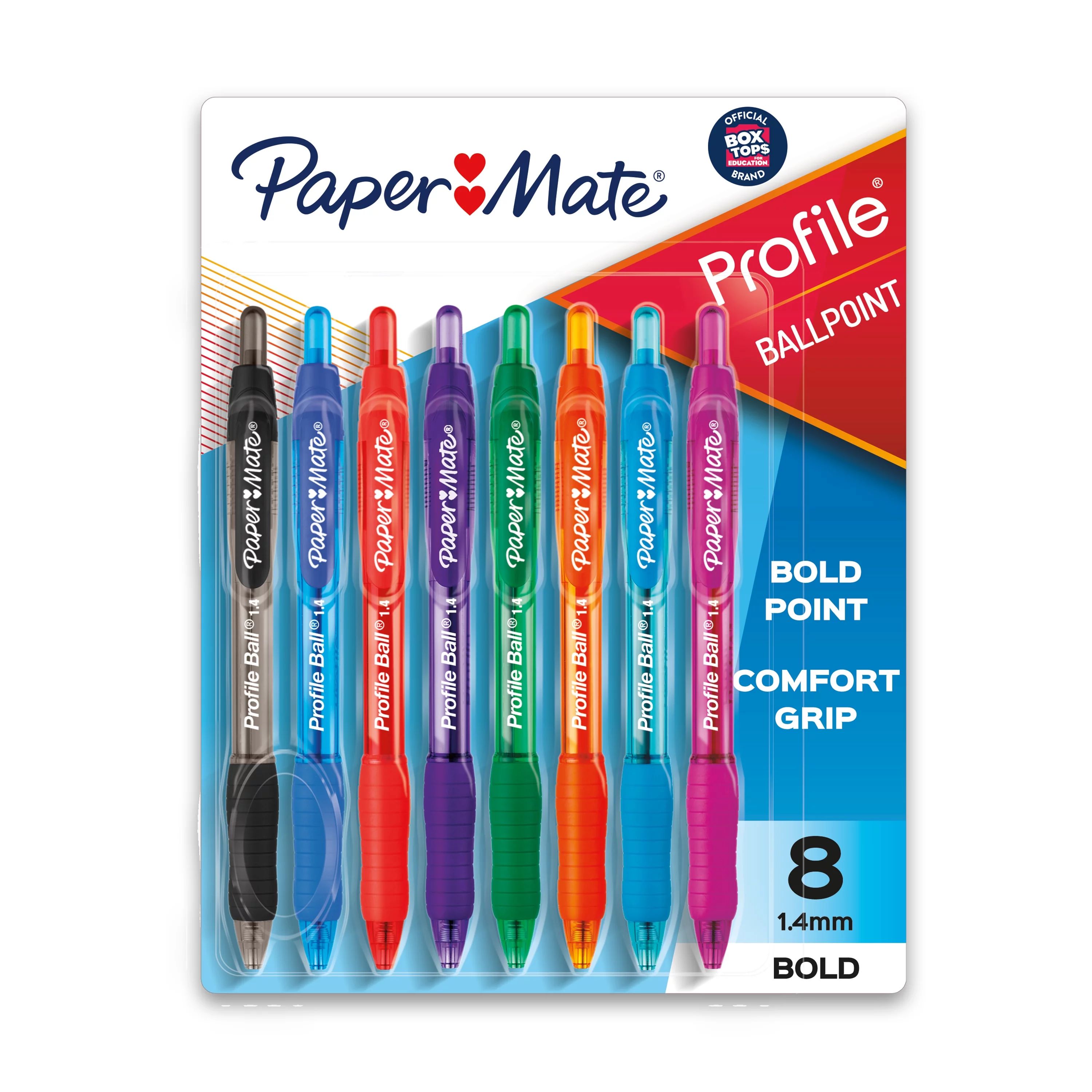 Paper Mate Profile Retractable Ballpoint Pens, Assorted Colors, 8 Count | Walmart (US)