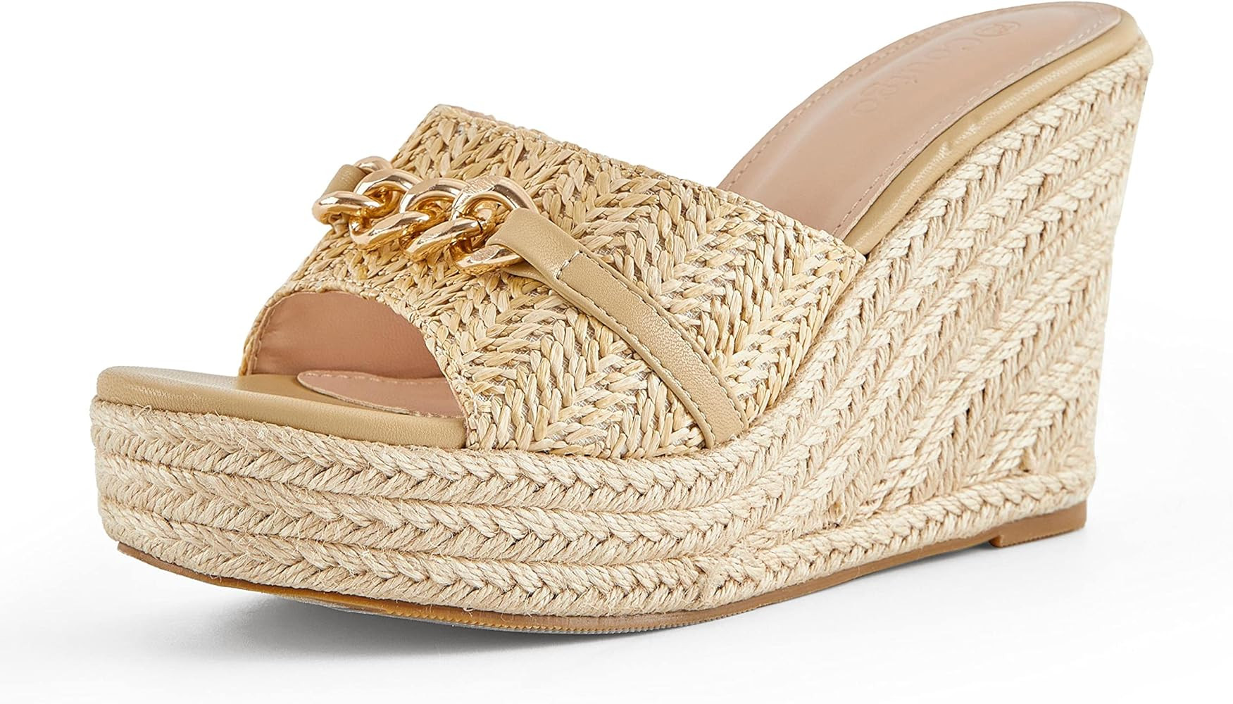 Women's Wedge Sandals Platform Espadrille Heel Chain Slip On Casual Summer Slides | Amazon (US)