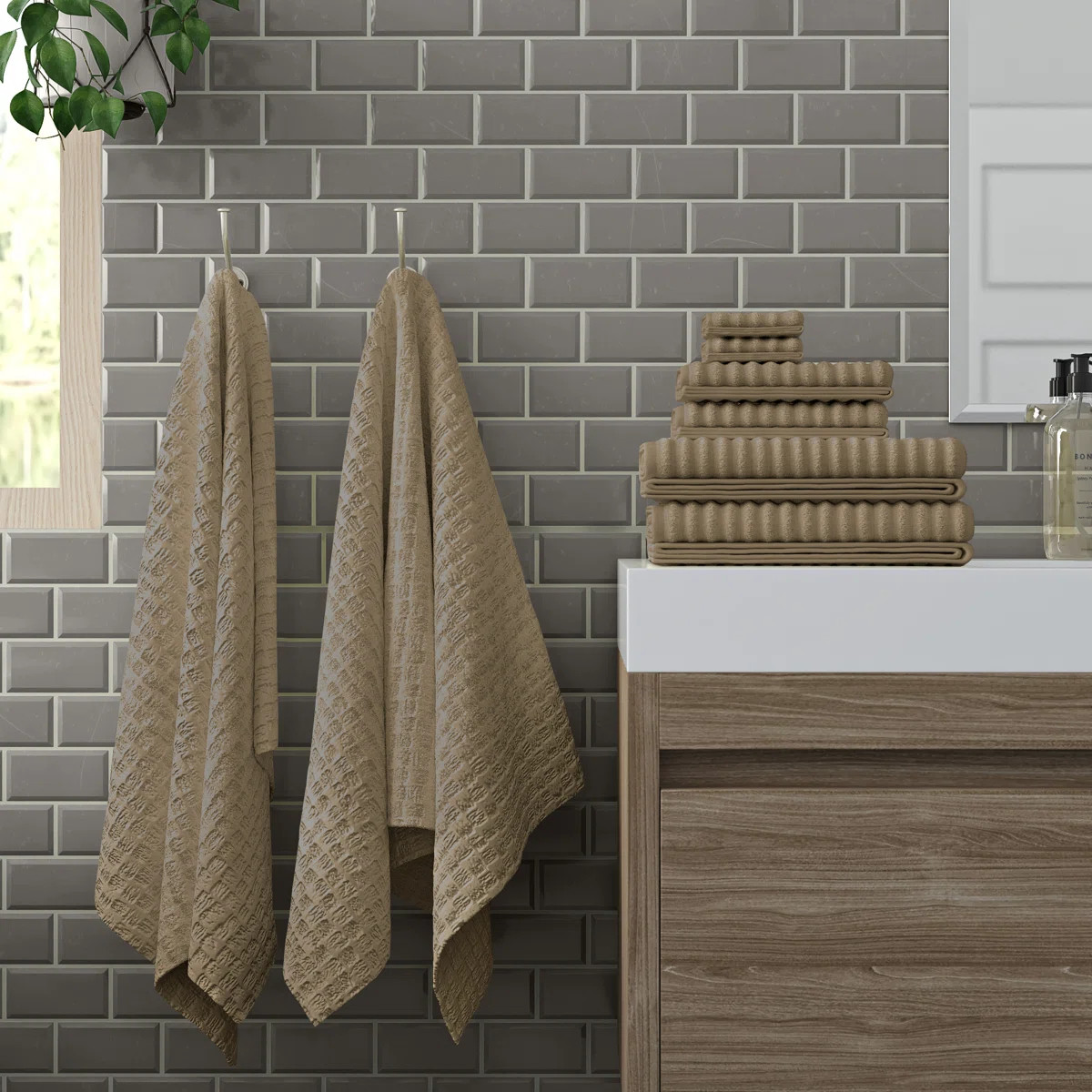 Modern Threads Spa Collection 6-Piece Ultra Soft Quick-Dry 550GSM 100% Combed Cotton Wavy Towel S... | Wayfair North America