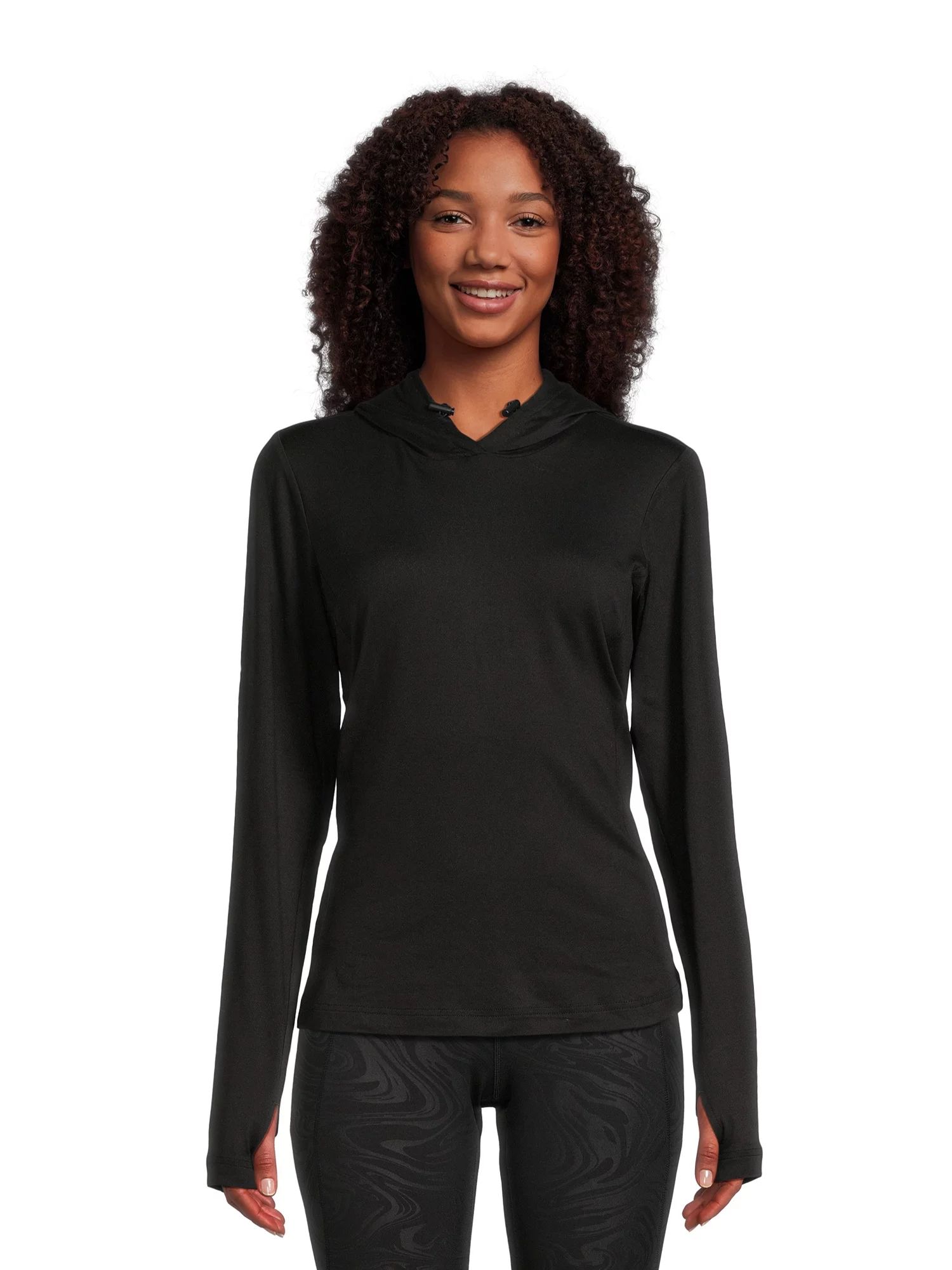 Avia Women’s Performance Tee with Hood and Long Sleeves, Sizes XS-3X | Walmart (US)