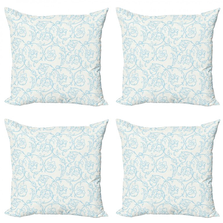 Floral Throw Pillow Cushion Case Pack of 4, Flower Orchids Bohemian Style Vintage Petals Vines Pa... | Walmart (US)