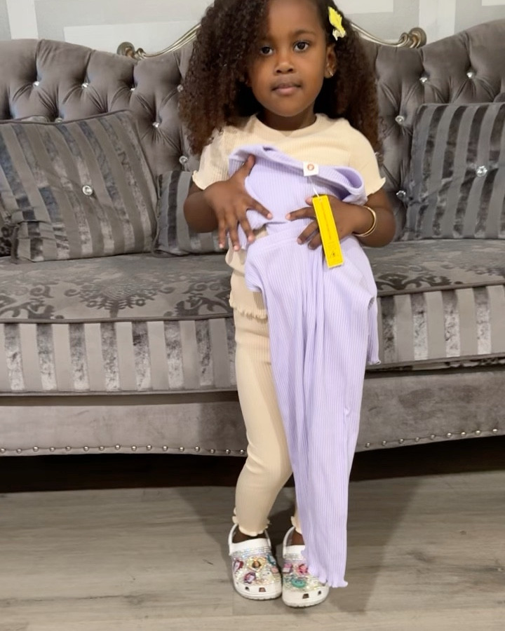 Shein Four piece matching set haul! All looks under $10  0months -3yrs . She has on 2-3yrs 💜🎀

#LTKBaby #LTKKids #LTKVideo