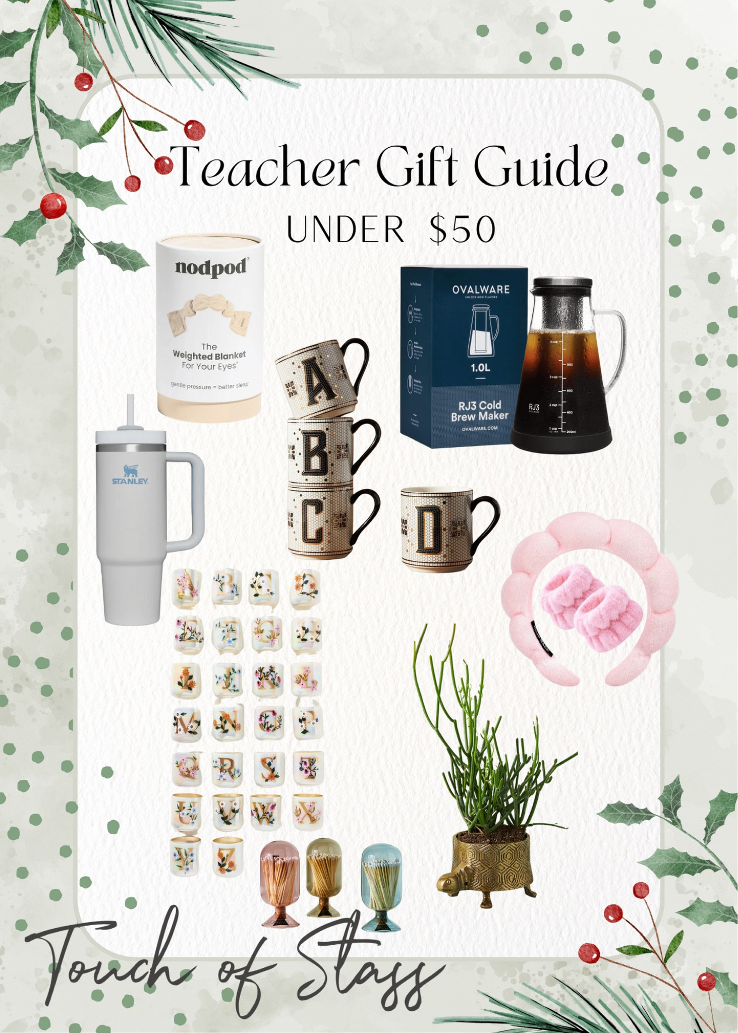 Teacher gift ideas. 
Personalized initial candle
Personalized bistro mug
Cold brew coffee maker
Gift ideas u der $50

#LTKHoliday #LTKover40 #LTKfindsunder50