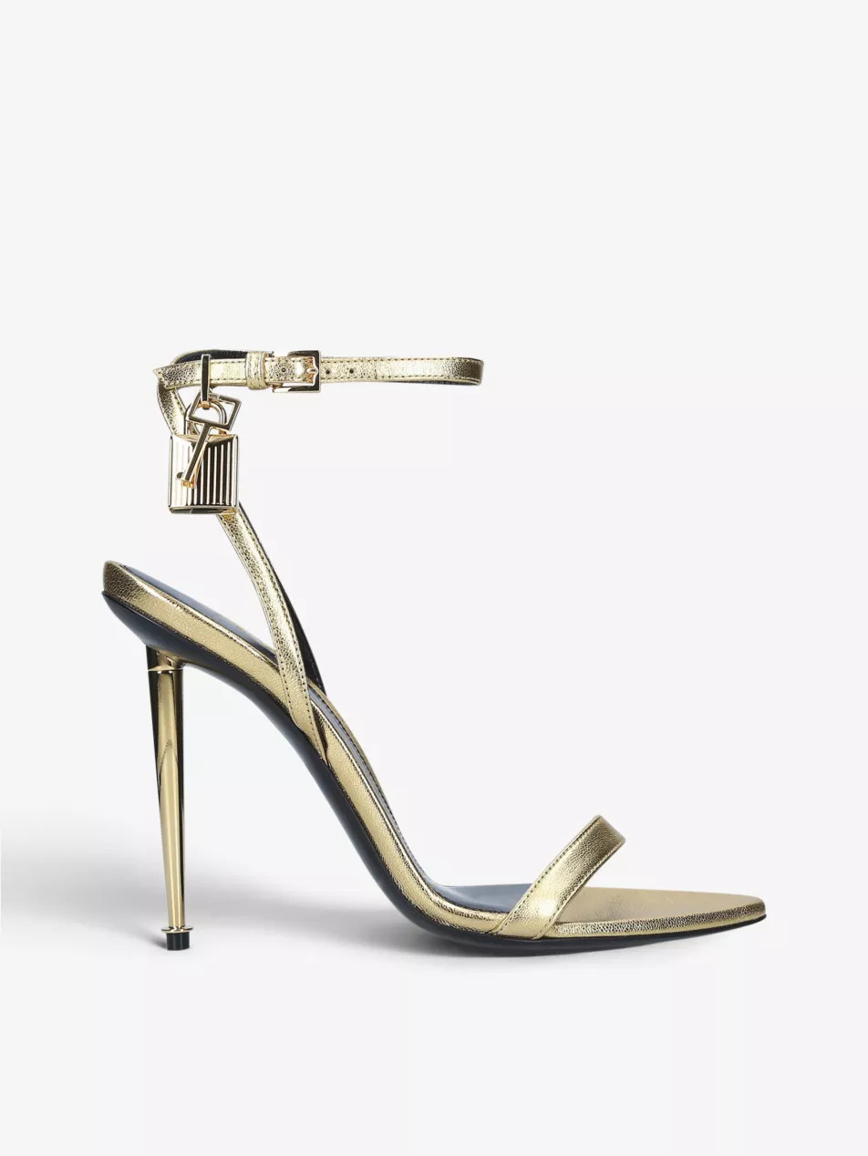 Padlock leather heeled sandals | Selfridges