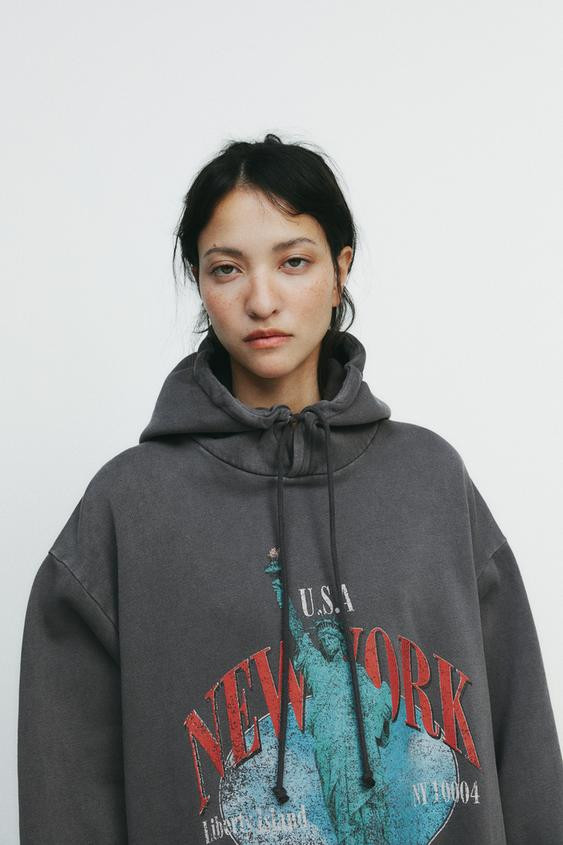 NEW YORK PRINTED HOODIE | Zara US