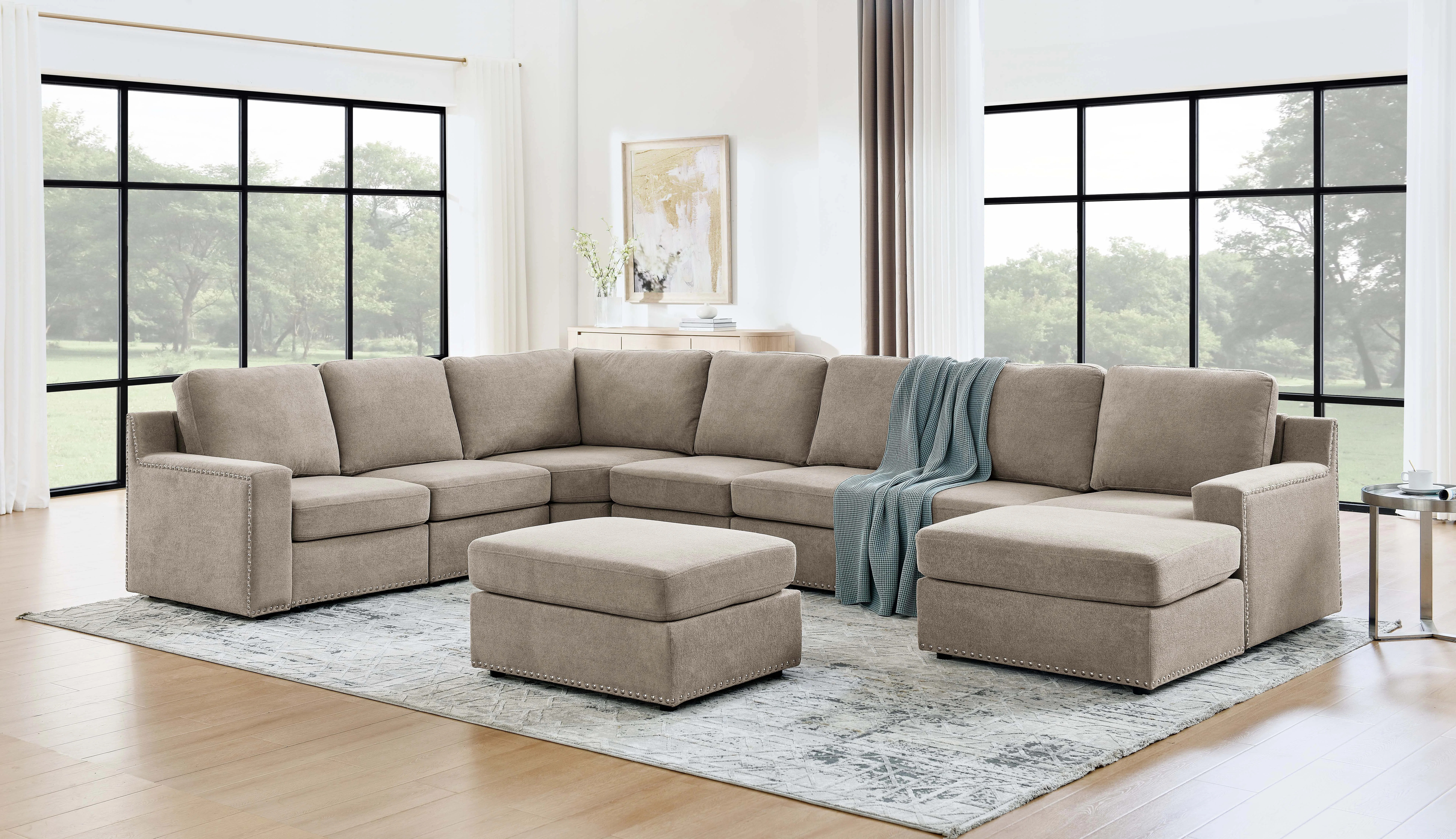 Aindriu 8 - Piece Upholstered Sectional | Wayfair North America