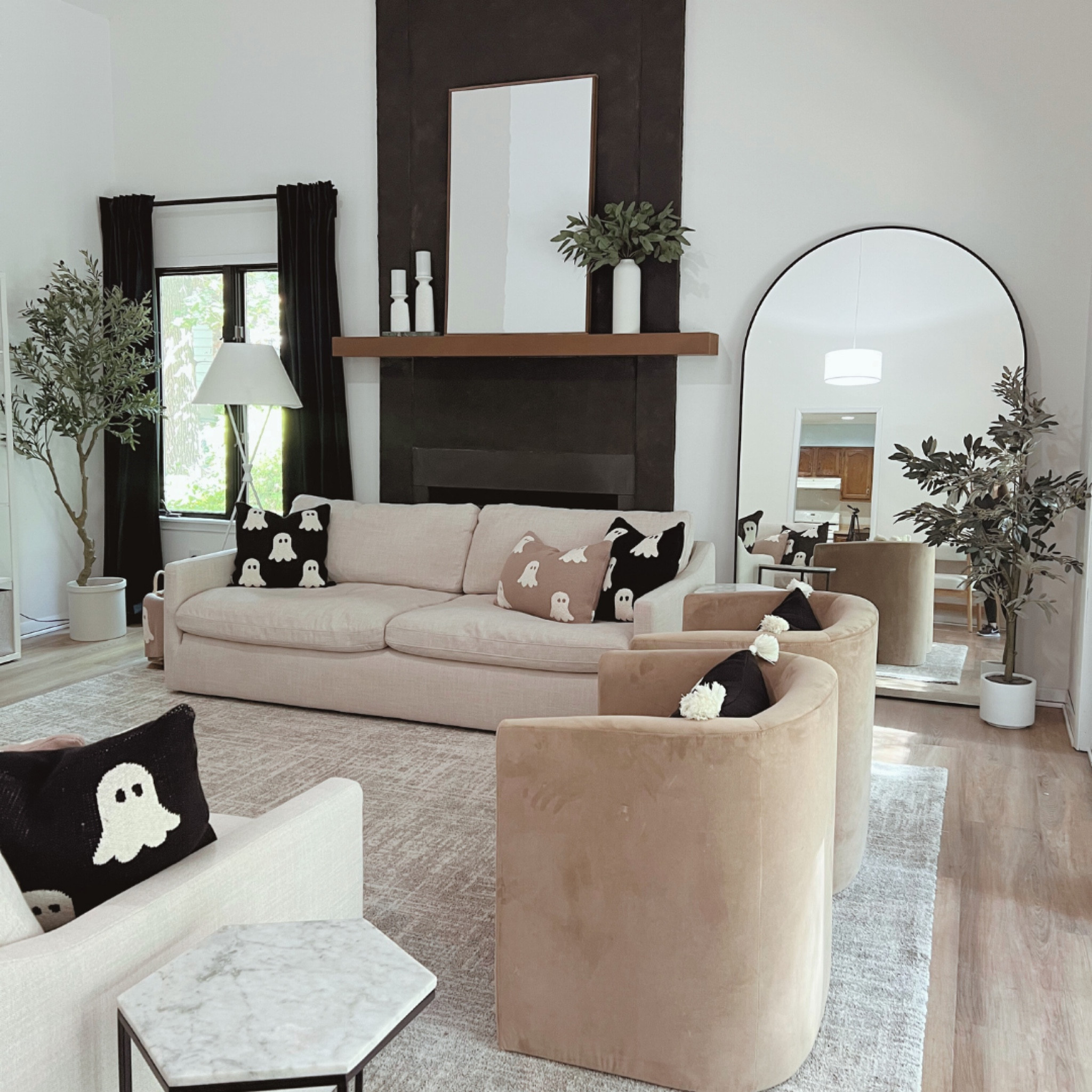 The viral ghost pillows are back in stock! Grab them while you can! #ltkhome #halloweendecor #viralghostpillow