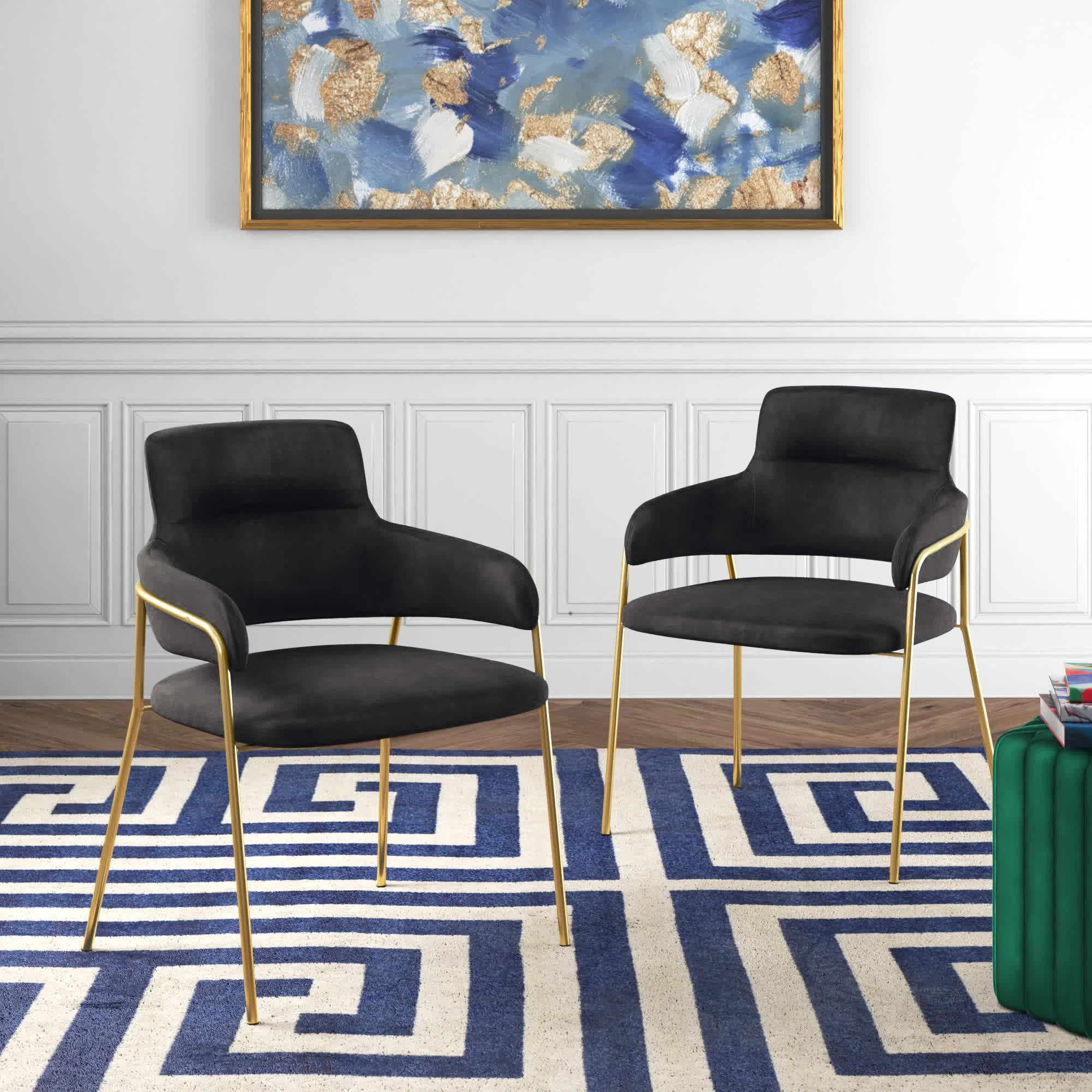 18.25'' H Velvet Upholstered Armchair (Set of 2) | Wayfair North America