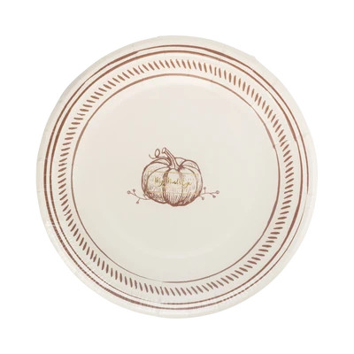 Pumpkin Line Art Paper Plates | My Mind's Eye