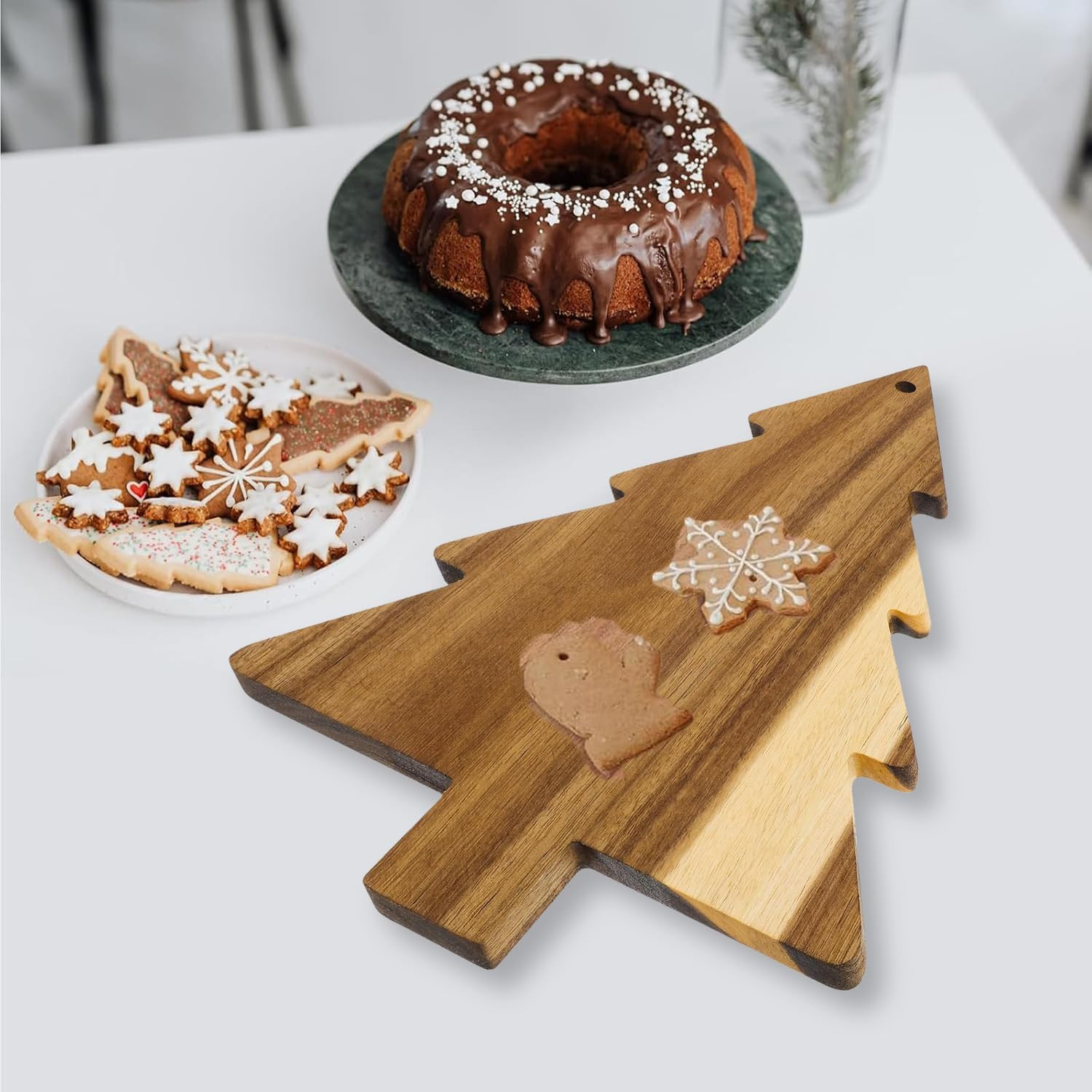 Wooden Christmas Tree Charcuterie Board Xmas Cutting Board Fruit Tray Holiday Cheese Board Xmas T... | Amazon (US)