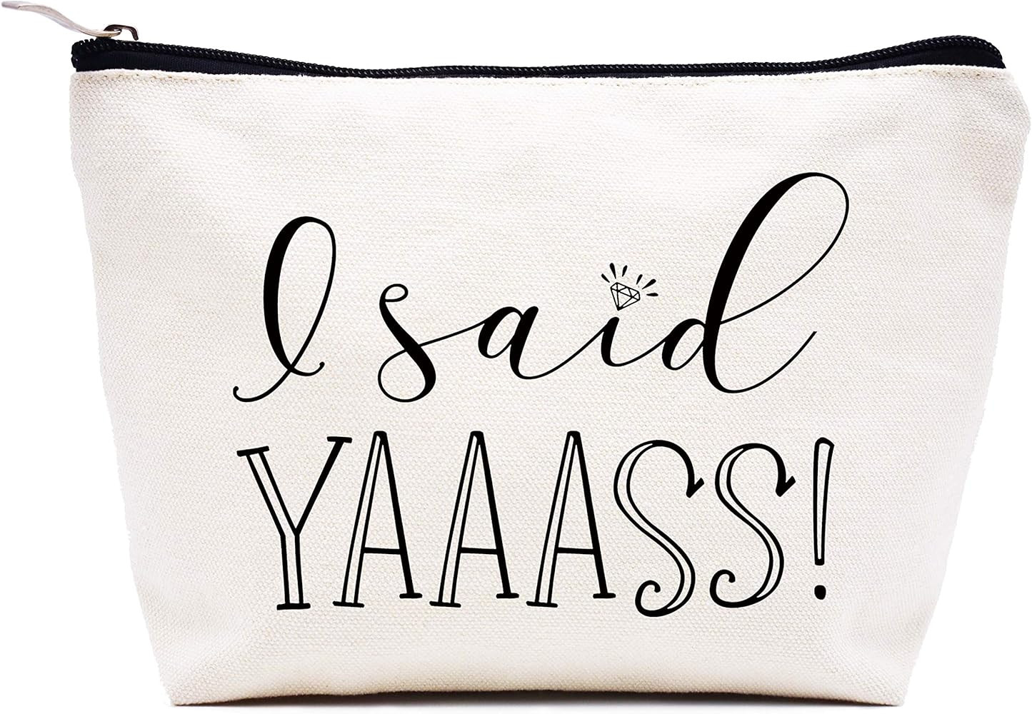 LIBIHUA I Said Yaaass – Makeup Bag Cosmetic Bag Travel Pouch Gift – Funny Engagement Gifts fo... | Amazon (US)