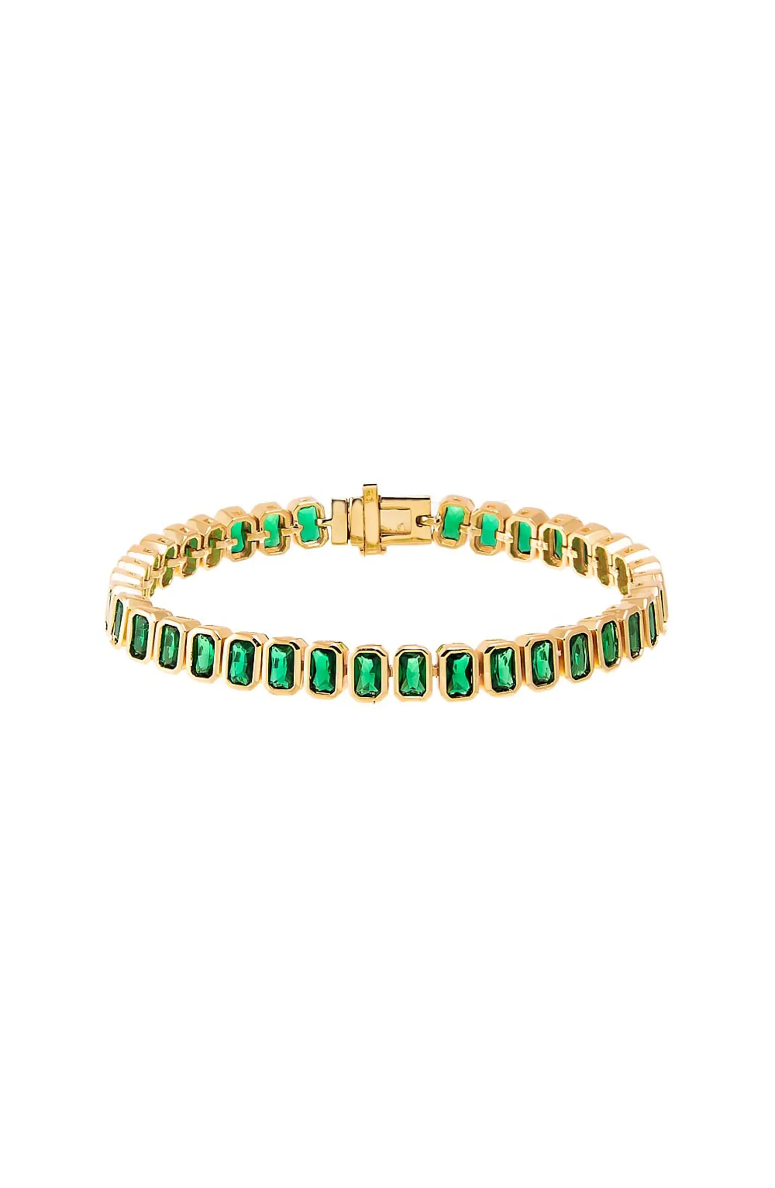 BY ADINA EDEN Colored Bezel Baguette Tennis Bracelet | Nordstrom | Nordstrom
