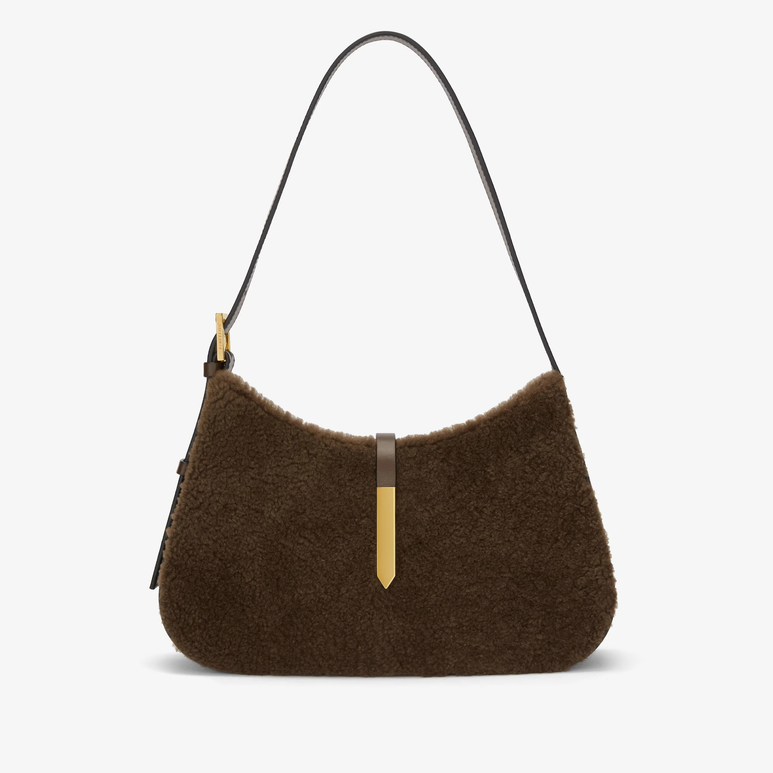 DeMellier The Tokyo in Mocha Shearling & Mocha Smooth Leather Shoulder bag | DeMellier