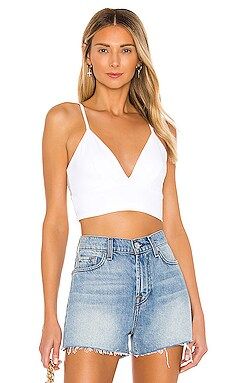 Susana Monaco Thin Strap V Neck Crop Top in Sugar from Revolve.com | Revolve Clothing (Global)