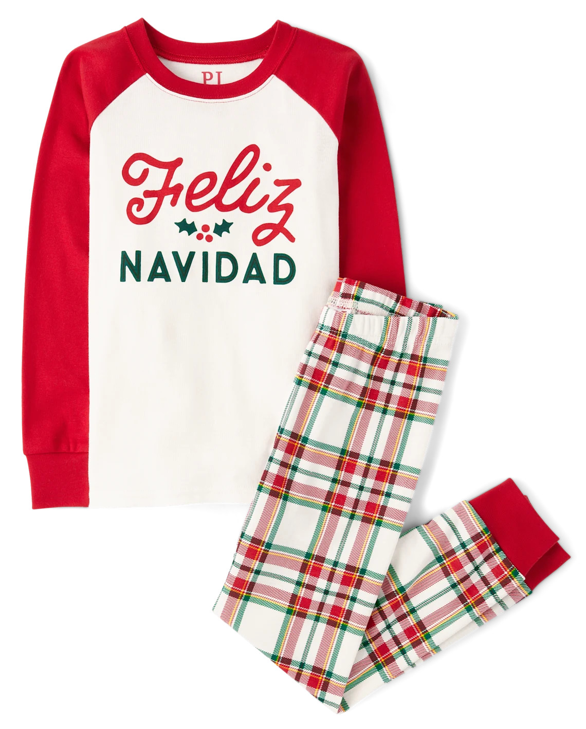 Kids Matching Family Feliz Navidad Snug Fit Cotton Pajamas - white | The Children's Place