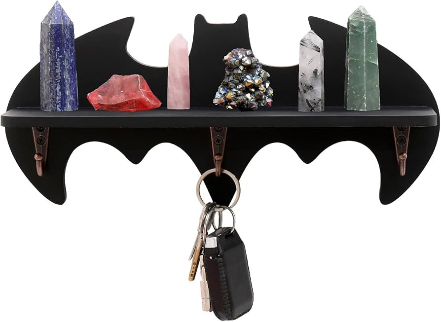 HYLEHE Bat Shelf Crystal Shelf Wall Mounted Floating Shelves-Hanging Floating Wooden Shelves for ... | Amazon (US)