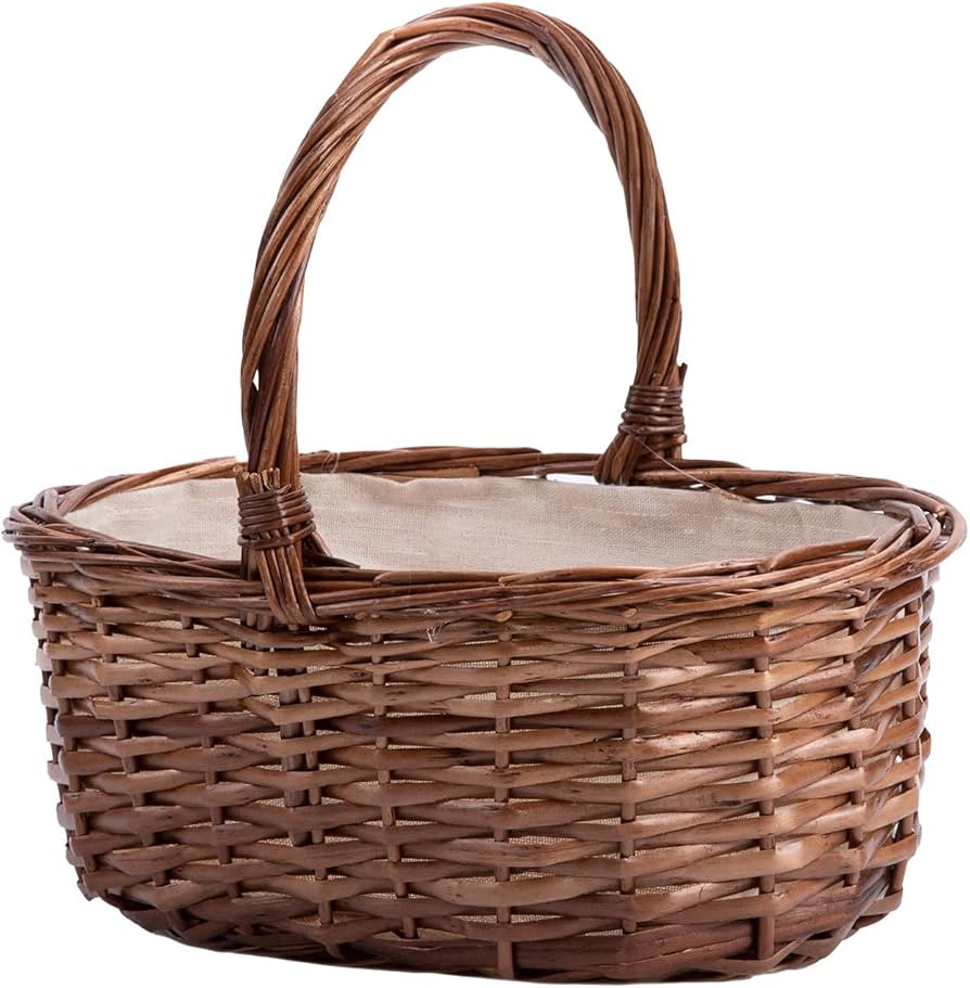 Wicker Wedding Flower Girls Basket Easter Egg Hunting Toy Shopping Gift | Amazon (UK)