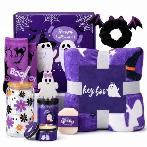 Kederwa Boo Basket Stuffers for Women Teen Girls, Halloween Gifts for Women with Witch Mug Halloween Blanket and Relaxing Spa Gifts for Mom Wife Friends | Amazon (US)