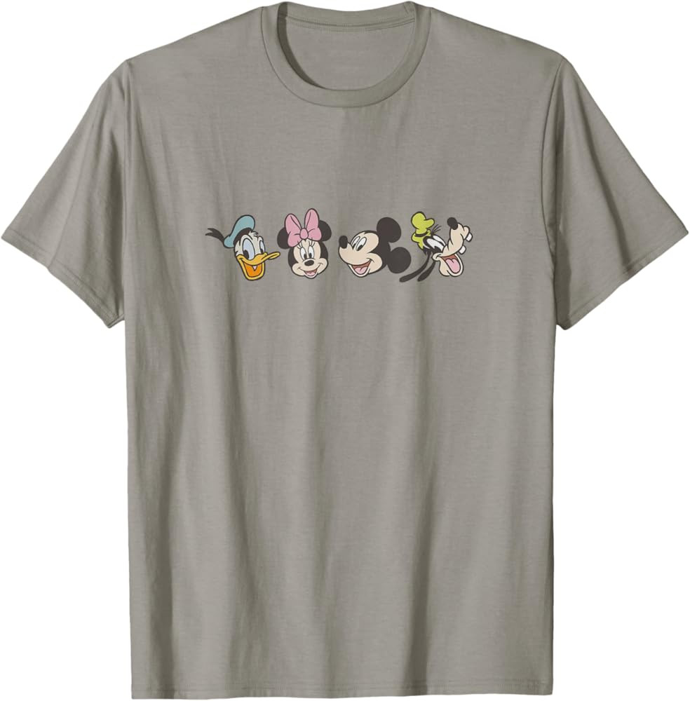 Disney Mickey and Friends Happy Faces Lineup T-Shirt | Amazon (US)