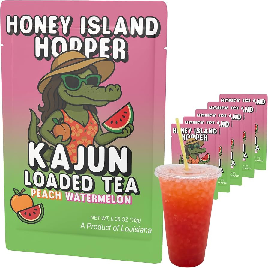 Kajun Loaded Tea Packets \u2013 Honey Island Hopper | Peach & Watermelon Flavor | Sugar Free Ener... | Amazon (US)